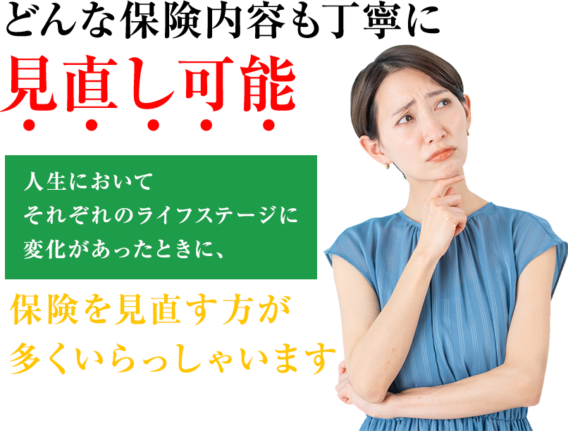 どんな保険内容も丁寧に見直し可能